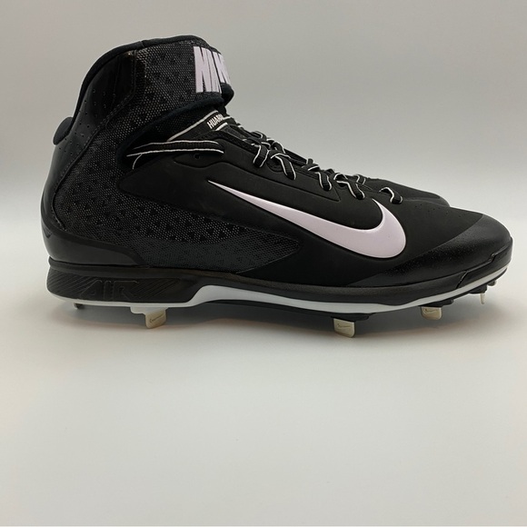 NEW Nike Air Huarache Pro Mid Metal Men’s Baseball Cleats 13 Black 599235-001 - Picture 4 of 8